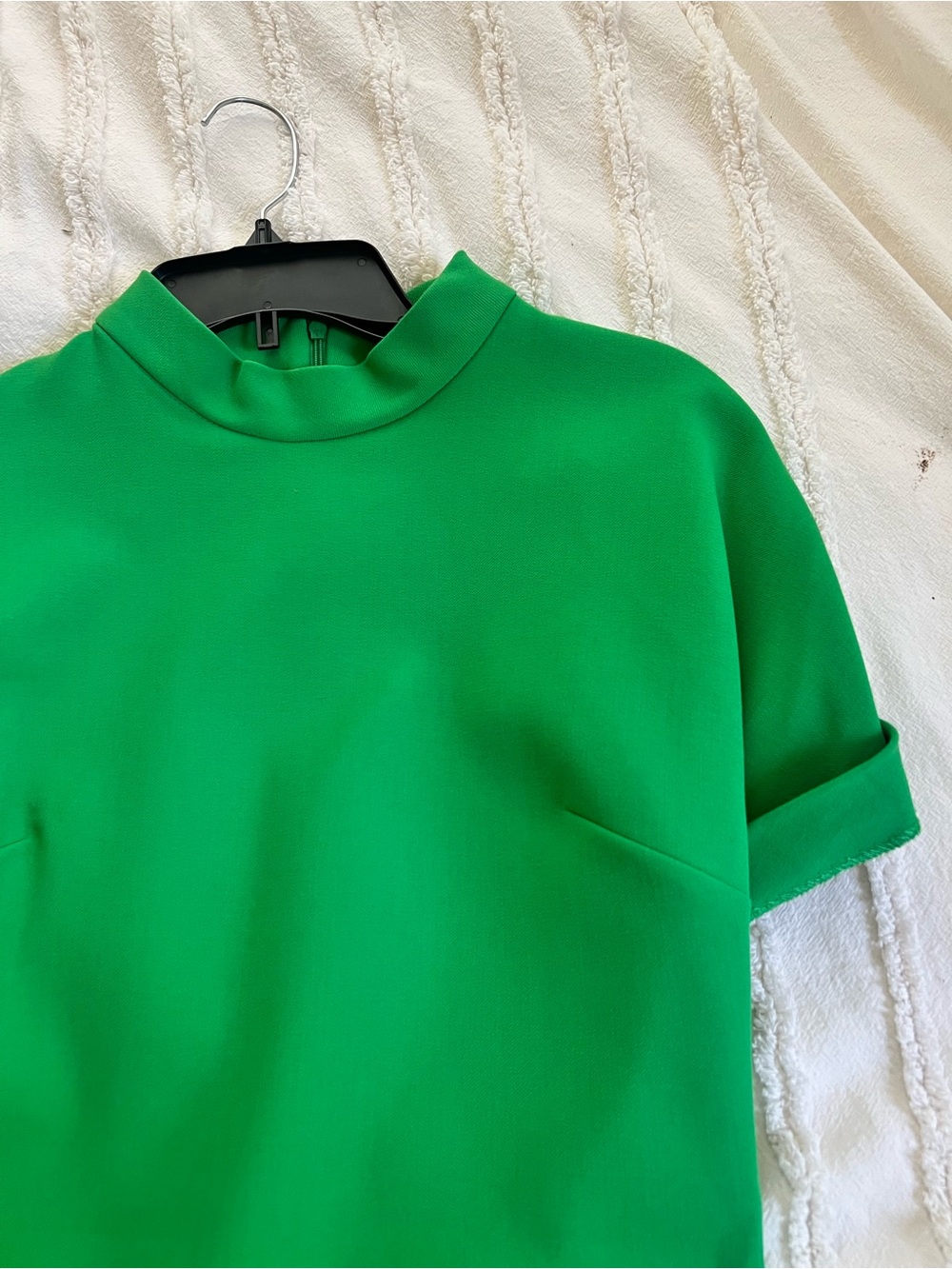 Zara Bright Green Mock Neck Mini Dress